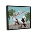 thumbnail image 3 of Stupell Industries Tropical Beach Pelicans Palms Graphic Art Jet Black Floating Framed Canvas Print Wall Art, Design by Ziwei Li, 3 of 6