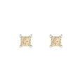 thumbnail image 3 of Clara Pucci 0.5Ct Natural Morganite Princess Cut VVS1 Push Back Stud 18k Solid hypoallergenic Gold Designer Earrings For February, 3 of 7