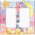 thumbnail image 2 of Metal Light Switch Wall Plate Outlet Cover (Sea Snail Starfish Pastel Glitter Reef Bubbles - Double Rocker), 2 of 2