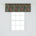 thumbnail image 2 of Boho Window Valance Pack of 2, Colorful and Abstract Shapes in Doodling Style Vintage Hippie Fashion, Rod Pocket Curtain Valances for Kitchen Bedroom, 54" X 18", Dark Taupe Multicolor, by Ambesonne, 2 of 4