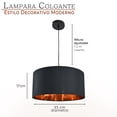 thumbnail image 3 of Lampara Colgante Decorativa Negra iluminacion luz vic, 3 of 4