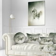thumbnail image 3 of Designart Smart White Horse Running - Animal Throw Pillow - 12x20, 3 of 5