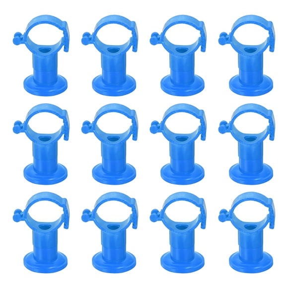 Uxcell 12Pack PVC Pipe Clamps With Base, Fit for 25-40mm OD Tubing, Adjusted Plastic Pipe Hanger Clamp, Blue