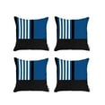 thumbnail image 6 of Set Of Four 18" X 18" Blue Striped Zippered Handmade Polyester Throw Pillow, 6 of 7