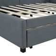 thumbnail image 6 of Full Size Daybed with 2 Storage Drawers, Upholstered Corner Bed with Storage, Modern L-Shape Daybed Sofa Bed Fram, Linen Fabric, No Box Spring Needed, Grey, 6 of 9