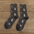 thumbnail image 2 of Ttongbb Socks Unisex Cat-Patterned Lined Fold-Over Slipper Fuzzy Cozy Warm Mid Knit Floor Socks Winter Home Socks, 2 of 3