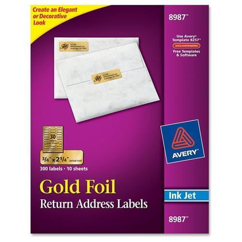 Avery 8987 Gold Foil Mailing Label - 0.75