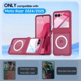 thumbnail image 5 of Oupeigar for Motorola Razr 2026/2025/2024 Phone Case, [Fit for Magsafe] [Screen Protector] Translucent Frosted Shockproof Case-Rose Red, 5 of 11