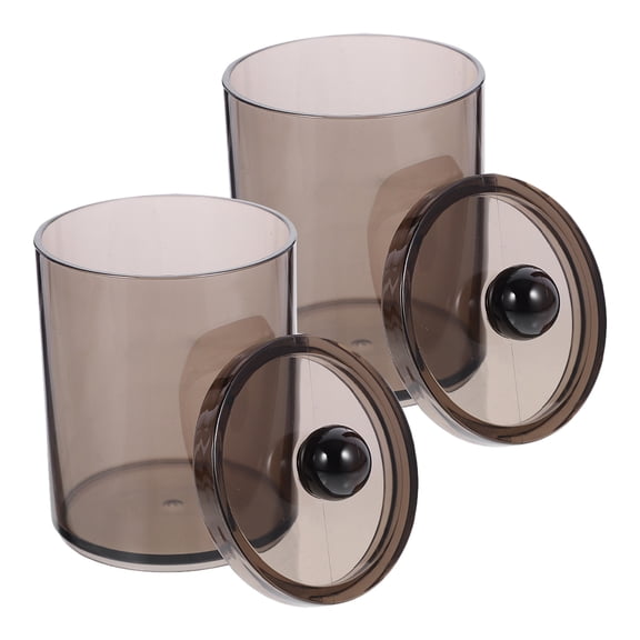 OUNONA 2-Pack Cotton Pad Holders Bathroom Storage Jars Organizer for Countertop and Vanity Use
