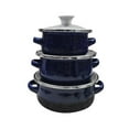 thumbnail image 2 of HLONK 3 Pieces Enamel Mini Pot Set Kitchen Food Pot Home Accessories Deep Gifts Kitchen Cookware Enamel Cookware Set Home black, 2 of 8