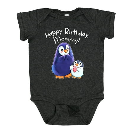 

Inktastic Happy Birthday Mommy!- Cute Penguins Gift Baby Boy or Baby Girl Bodysuit