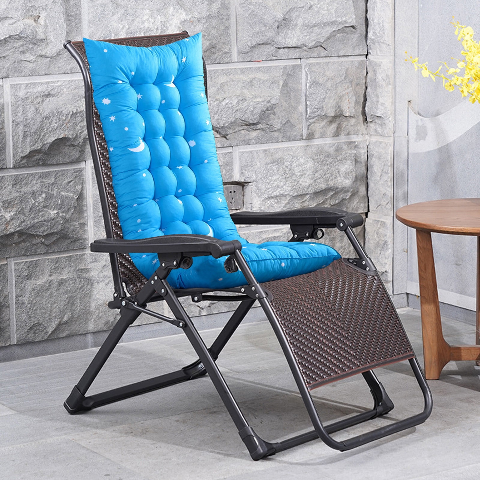 Long Rocking Chair Cushion, Thickened and Non-Slip Patio Cushions for Outdoor Furniture. 15.6X42.9X3.12 Inch Blue
