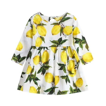 

Binmer Toddler Baby Girl Clothing Long Sleeve One-Piece Floral Print Dress Autumn Kids Skirt