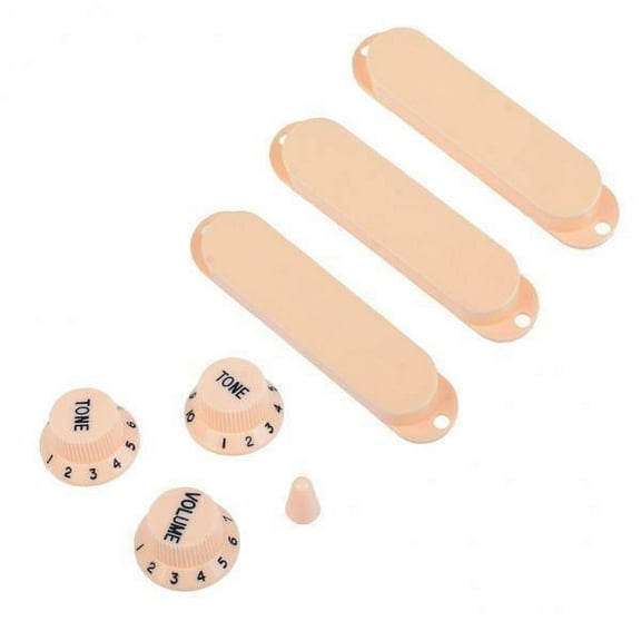 Almencla 3xSingle Coil Pickup Cover Crontrol Knob Tip for Electric Guitar Yellow