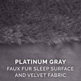 thumbnail image 6 of FurHaven | Plush & Velvet Deluxe L-Chaise Lounge Pillow Sofa-Style Pet Bed for Dogs & Cats, Platinum Gray, Medium, 6 of 8