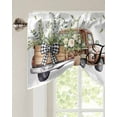 thumbnail image 2 of Tie Up Valance Curtain for Kitchen, Farmhouse Brown Truck Rose Flower Leaves Rod Pocket Short Curtains Adjustable Tie-Up Shade Valances, Home Quote Window Treatment for Bathroom Living Room Bedroom, 2 of 7
