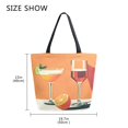 thumbnail image 5 of FORMRS Womens Canvas Tote Bag with Zipper Inner Pocket Shoulder Handbag, Orange Glasses, 5 of 7