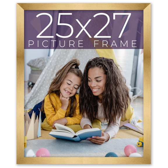 25x27 Frame Gold Bronze Solid Wood Picture Frame Width 0.75 Inches | Interior Frame Depth 0.5