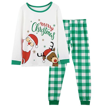 

ERTUTUYI Christmas Women Mom Printed Letter Top+Stripe Pants Xmas Family Clothes Pajamas Mint Green XXL