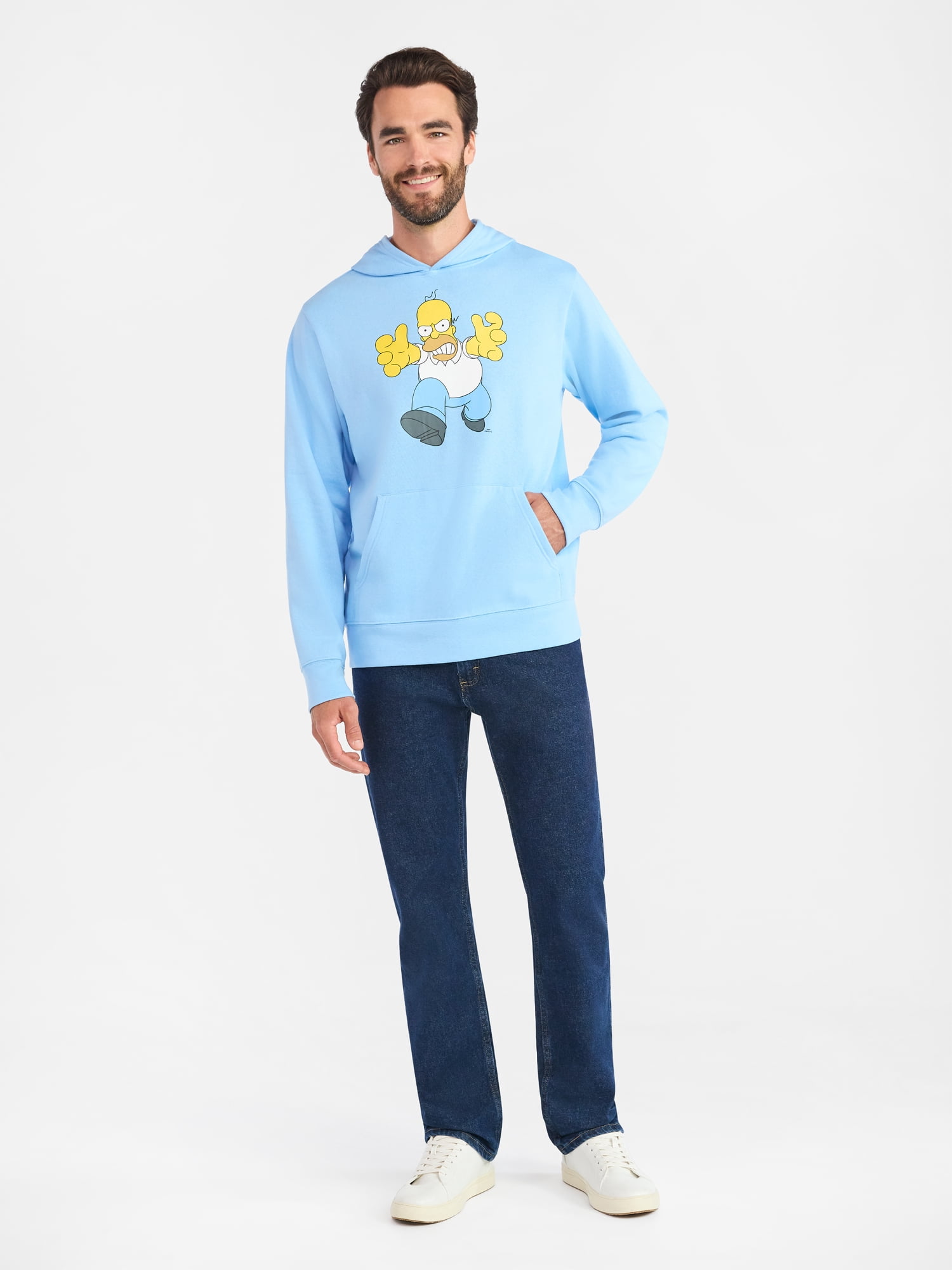 The Simpsons Men's and Big Men's Homer Graphic Hoodie with Long Sleeves, Sizes XS-5XL
