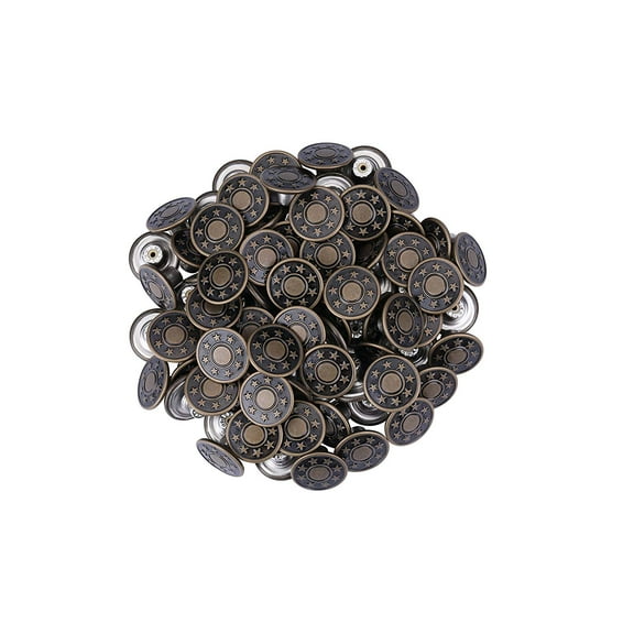 50 Sets Metal Jeans Buttons Tack Snap Button Replacement Kit with Rivets