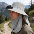thumbnail image 6 of FUZHIQ Full Coverage Solar Fan Hat with Face Mask & Neck Flap, Wide Brim Rechargeable UV Protection Cooling Hat for Fishing Farming Cycling,B, 6 of 8