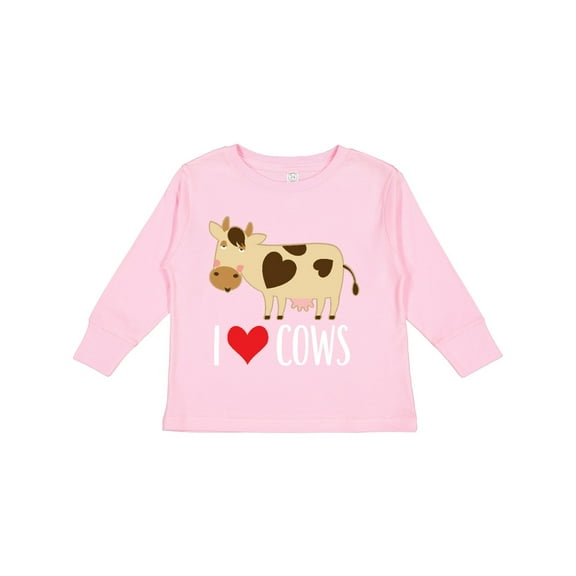 Inktastic I Love Cows Dairy Farmer Boys or Girls Long Sleeve Toddler T-Shirt