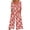 Red, variant on Staron Women's Summer Hawaiian Print Casual Short Sleeve V-Neck Back Zip Side Pocket Overalls Jumpsuit, Red M