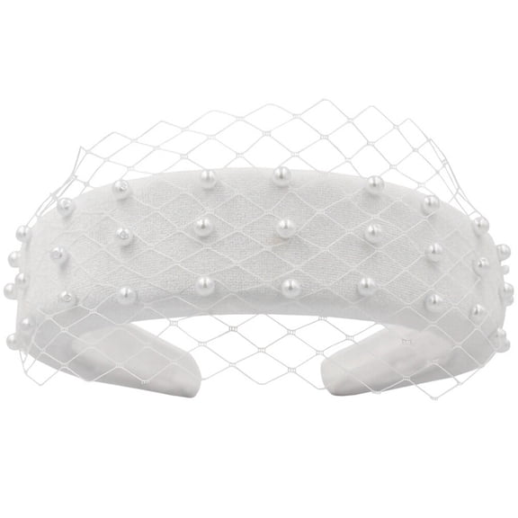 EXHUMKY Bride Headband White Faux Pearls 1Pack 9.8x7.9x2.8in