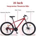 thumbnail image 2 of LuckyNote 26 Inch Mountain Bike for Adults with 24 Speed Suspension Fork and Disc Brakes, KENDA Tires, Red, 2 of 6