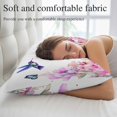 thumbnail image 5 of Pink Flower Pillow Covers, Linen Long Throw Pillow Case, Spring Floral Butterflies Elegant Pastoral Birds Holiday Pillow Protector Decorative Cushion Cover for Living Room/Bedroom 12" x 20", 5 of 8