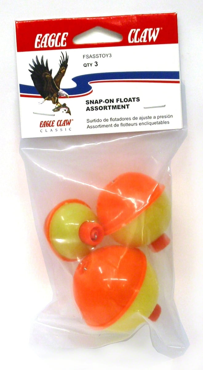 Eagle Claw FSASSTCL-1 Snap On Float Assort Colored 1" 12 Pack - Walmart