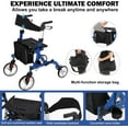 thumbnail image 2 of Ladcaser All Terrain Rollator Walker w/ Seat, Backrest, Handles, Walker for Seniors, 12" Wheels Foldable Lightweight Aluminum Walkers, Outdoor Rolling Walker w/ Adjustable Height, 2 of 8