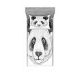 thumbnail image 2 of Animal Bedding Set with Sheet & Covers, Panda Fluffy Fat Hand Drawn Illustration Artwork, Printed Bedroom Decor 2 Shams, 4 Sizes, Lime Green White, by Ambesonne, 2 of 3