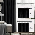 thumbnail image 4 of Hiasan Luxury Black Velvet Curtain with Tiebacks-Blackout Curtains for Bedroom/Living Room, Rod Pocket, 52" x 90", Set of 2, 4 of 8