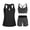 B02 Black, variant on qolati 3 Piece Tankini Swimsuits for Women Sporty Swimsuit with Boyshorts Athletic Bathing Suits Full Coverage Modest Swimwear Plus Size Bikini Sets XXL