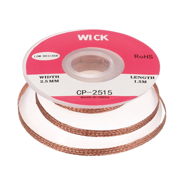 Solder Wick Braid No-Clean Desoldering Braid 0.1 Inch x 5 Feet 1 Pack