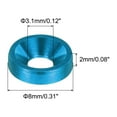 thumbnail image 2 of 60pcs M3 Counterbore Washers, 8mm/0.31inch Anodized Aluminum Alloy, Head Gaskets for Screw RC, Light Blue, 2 of 6
