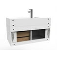 thumbnail image 4 of Nile 36" White Wood Floating Vanity with White Top and Black Trim, 4 of 8