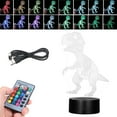 thumbnail image 4 of Labymos 3D Led Night Light Illusion Lamp Dinosaur Pattern Color Changing Lights Bedside Table Desk, 4 of 7