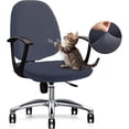 thumbnail image 1 of Computer Office Chair Cover - Universal Fit Stretchable Washable Chair Cover for Rotating Chairs - Durable and Protective Armchair Slipcover - Dark Grey, 1 of 8