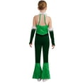 thumbnail image 2 of iiniim Girls Christmas Dance Performance Kids Xmas Party Show Jumpsuit Leotard  with Arm Sleeve Green 12, 2 of 7