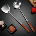 thumbnail image 4 of 2x Wok Spatula And Ladle,skimmer Ladle Tool Set, 17inches Spatula For Wok, 304 Stainless Steel Wok, 4 of 5