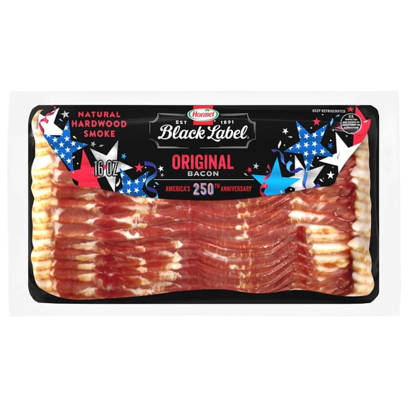 HORMEL BLACK LABEL Original Bacon, Gluten Free, Refrigerated, 16 oz Plastic Package