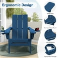 thumbnail image 6 of JUSTLET Outdoor Patio Chair with 2 Cup Holder, HDPE Folding Adirondack Chair, Navy Blue, 6 of 10