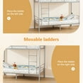 thumbnail image 5 of Zimtown Metal Bunk Bed Twin Over Twin Heavy Duty Bed Frame with Safety Guard Rails & Flat Ladder for Kids Teens Adults, Gray, 5 of 8