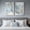 Blue Flow-16" W x 24" H x 2Pcs, variant on Silent Horizon 24" W x 36" H x 2Pcs Canvas Art Prints Black and White Abstract Seascape Wall Decor