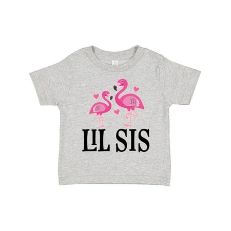 

Inktastic Little Sister Girls Lil Sis Flamingo Gift Toddler Toddler Girl T-Shirt