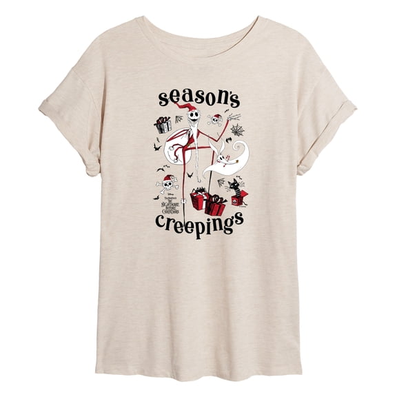 The Nightmare Before Christmas - Season's Creepings Oversized Graphic T-Shirt