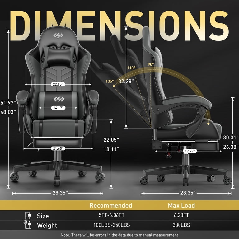 HLDIRECT Ergonomic High Back Gaming Chair With Massage photo 4